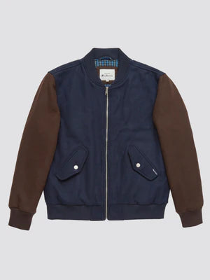 COLORBLOCK WOOL BLEND BOMBER JACKET